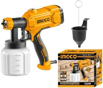 Ingco 450W Electric Spray Gun, 800ml, 1.5mm Copper Nozzle, 380ml/min, Corded, Multicolor, Round Style, Suitable for Base Coat Spray Gun, Auto Paint, DIY, Indoor/Outdoor Use