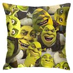 NNIATA Shrek Collage Throw Pillow Cover Cozy Square Pillow Case Home Decorative for Bed Couch Sofa Living Room Cushion Cover 18''X18'', One Size, (220219)