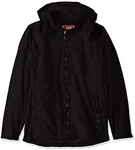 AquaGuard Men's Waterproof Hooded Rain Jacket Lightweight Wind-Breaker, Black, 4X-Large