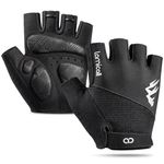 Lamicall Cycling Gloves for Men Women - [5mm Shock-Absorbing Pad] Half Finger Bike Gloves with Anti-Slip Silicone, Summer Breathable MTB Gloves, Weight Lifting Gloves for Gym Climbing Hiking Crossfit