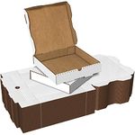 White Pizza Boxes by HTTP - 10 x 10 Pizza Box Size, Corrugated, Kraft – 50 Pack