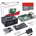 GeeekPi Starter Kit for Raspberry Pi 5 8GB, with N04 M.2 NVMe SSD PCIe Peripheral Board, Metal Case, Official Active Cooler, 64GB SD Card, HDMI Cable And 27W USB C 5.1V 5A Power Supply