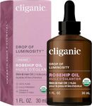 Cliganic Organic Rosehip Oil for Face, 100% Pure | Natural Cold Pressed Unrefined Carrier Seed Oil for Skin Hair & Nails | Certified Organic | Cliganic 90 Days Warranty
