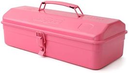 Hi-Spec Pink Steel Metal Barn Tool Box Carry Case: Ladies Styled High-Gloss Finish Portable Storage for Everyday Use