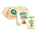 GoGo squeeZ Organic+ Fruit Sauce, Apple Banana Strawberry, No Sugar Added. 90g per pouch, pack of 48, Apple Strawberry Banana