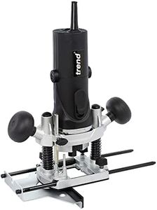 Trend T4 1/4 Inch Variable Speed Workshop Router and Kitbox, Perfect for Hinge Cutting, Timber Profiling & Hand Carving, 850W 115v T4ELK, Black