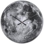 Karlsson Wall Clock Moon Glass Grey, Gray, 4 x 60 x 60 cm