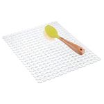 iDesign 70660 Orbz sink protector, large and cuttable plastic dish draining mat, transparent