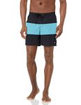 Quiksilver Men's Solid Elastic Waist Volley Boardshort Swim Trunk Bathing Suit, Black Amazon Volley, X-Large