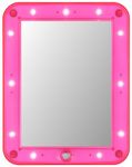 Merangue Light Up LED Locker Mirror, 7-1/2 x 5-3/4 Inches, Tabletop & Magnetic, Pink