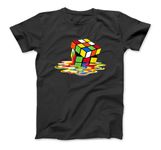 Melting Cube Funny Rubik Rubix Rubics Player Cube T-Shirt BTE Mens Womens Hoodie, Sweatshirt Longsleeve Black