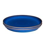 Denby - Imperial Blue Dinner Plates Set of 2 - Dishwasher Microwave Safe Crockery 26cm - Royal Blue Coupe Ceramic Stoneware Tableware - Chip & Crack Resistant Large Plates