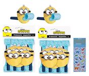 Despicable Me Birthday Party Supplies Bundle Pack includes Party Blowouts and 1 Dinosaur Sticker Sheet - 16 Blowouts