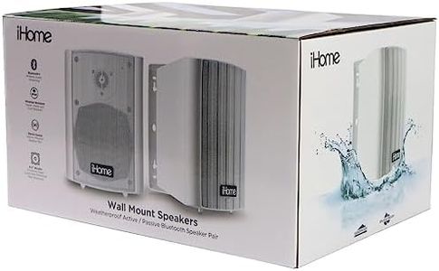 iHome IHSI-W650BT-PR-WHT Bluetooth 6.5" 300W Weatherproof Speakers, Indoor/Outdoor, Wall/Ceiling Mount, Surround Sound, Pair - Ideal for Home Parties