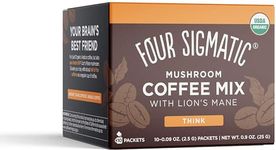 Four Sigmatic Organic Mushroom Coffee | Arabica Instant Coffee Singles with Lion's Mane, Chaga and Rhodiola | Mushroom Coffee Instant Mix for Better Focus and Immune Support | 10 Packets