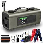 TOMAHAWK JSI-5345 Jump Starter with 140 PSI Air Compressor | 8000 mAh Powerbank + LED Light | 1000A Peak Car Battery Booster | Car Jump Starter for Home, Workshop & Professional Use