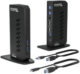 Plugable USB 3.0 and USB-C Dual 4K Display Docking Station with DisplayPort and HDMI for Windows and Mac (Dual 4K DisplayPort & HDMI, Gigabit Ethernet, Audio, 6 USB Ports) Vertical