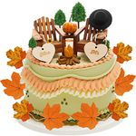 27 Pcs Adirondack Miniature Chair Cake Topper Autumn Wedding Cake Topper Mr and Mrs Cake Topper Fall Theme Decorations for Engagement Camping Wedding Anniversary Birthday Couple Party Supplies