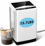 Portable Washing Machine -360° Waterfall Small Wash Machine For Bathroom, 55dB Quite Level, 0.9 Cu.ft,Child Lock, Compact Home Laundry Washer for Apartment, Dorms,RVs,White