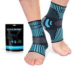 Professional Ankle Support Brace 2 Pack, Breathable Plantar Fasciitis Socks, Anti-Slip Ankle Compression Sleeve Socks for Joint Pain, Ligament Damage, Sprained Ankle, Achilles Tendonitis, Sports