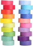 GWHOLE 20 Rolls Rainbow Washi Tape Set 1.5cm x 5m Coloured Tape Craft Tape Writable Washi Tape for Scrapbook DIY Arts and Crafts