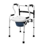 KosmoCare Premium Imported Lightweight Multipurpose Walker with Detachable Commode