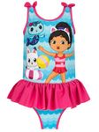 DREAMWORKS GABBY'S DOLLHOUSE Swimsuit | Girls' One-Piece Swimsuits | Children’s Swimming Costumes | Blue 6-7 Years