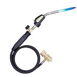 MAPP Gas Torch,Portable Pure Copper Electronic Ignition Brazing Torch with 4.9FT Hose, Blow Torch Plumbing with Adjustable Flame Control