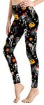 Kamviluer Halloween Leggings Women Halloween Costume Leggings Workout Running Skeleton Tight Stretch Funny Pants