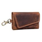 STILORD 'Tinus' Key Holder Wallet with RFID Blocking Leather Key Pouch Vintage Card Holder with Snap Hook Key Organiser Genuine Leather, Colour:Kara - Cognac