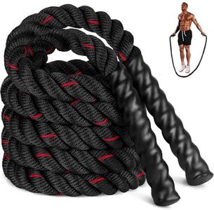 Jump Rope, 2.8lb Weighted Jump Rope for Fitness, 2.8M Length 25MM Diameter Heavy Exercise Jumping Ropes, Adult Skipping Rope for Men Women Improve Strength, Building Muscle, Home Workout Equipment