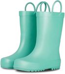 LONECONE premium Matte Todller Rain Boots (Seafoam Turquoise) - Rubber sole Non Slip Kids Rain Boots for Boys and Girls - 12 Little Kid