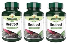 Natures Aid Organic Beetroot 4620mg 60 Capsules (Pack of 3)