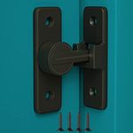 WAYDA Barn Door Lock, 90 Degree Gate Latches Heavy Duty Sliding Door Latch, Barn Door Latch Lock for Sliding Swing Door, Bathroom, Garden, Window, Outdoor (Matte Black)