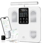 arboleaf Smart Scale for Body Weight and Fat, Large Display Body Composition Scale with Handle & 8 Electrode, Bluetooth Digital Weight Scanner Scale with 27 Metrics for BMI Muscle Mass,180kg/400lb