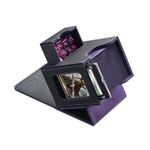 Mage Tech Commander Deck Box for MTG - Patented Design, Commander Display, Fits 100 Double-Sleeved Cards, 35pt Magnetic Card Holder & Dice Tray- Black/Purple