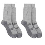 KOSHA Men's Merino Wool Regular Length Advanced Sock (Grey)(Pack of 2)