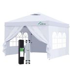 Acepic 10x10 Instant Portable Canopy Tent,300D Silver-Coating Top,Easy Setup Outdoor Party Canopies with Comes with 4 Removable Sidewalls, Stakes x8, Ropes x4,Hand Bag x1(White)