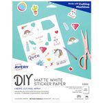 Avery Dennison 532-02 532-2 Craft Supplies 8-1/2 Inch by 11 Inch Ink Jet Sticker Paper with CD, Matte White, 5 Per Package