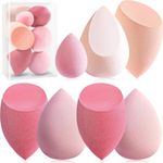 Makeup Sponge Set Foonbe Blender Sponges 7 Pcs for Liquid, Cream, and Powder, Latex Free, Multi colored Beauty Sponges with 1 Mini Sponge, Vegan & Cruelty-Free