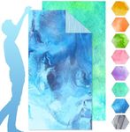 YICTION Microfibre Beach Towels for Adults Pack of 2, 180x90cm Extra Large Beach Towels, Lightweight Quick Dry Beach Towel (Blue+Green)