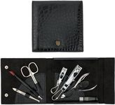 3 Swords Germany - brand quality 7 piece manicure pedicure grooming kit set for professional finger & toe nail care scissors clipper fashion leather case in gift box, Made by 3 Swords (84322)