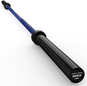 HANDBODE 45 lb ( 20kg ) Olympic Barbell, 2-inch Weight Bar for Bench Press, 1000 lb High-Capacity, 7-Foot, Hard Chrome, Standard Powerlifting Strength Training Gym Home Workout Weightlifting ( Blue & Black )
