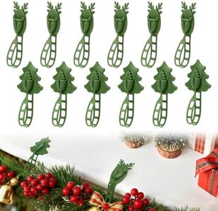 YIBOBO18Pcs Christmas Garland Hangers for Mantle, Fireplace Stocking and Garland Holder Christmas Wreath Ties, Reusable Silicone Adhesive Straps for Fireplace Mantle Stairways Front Door (18)