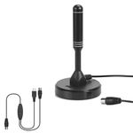 August Indoor TV Aerial – High Gain Portable Freeview HD Digital Antenna with Magnetic Base for TV Tuners, DVB-T/T2 TVs & Set Top Boxes, for Car/Truck/Caravan, Home & Camping
