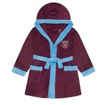 West Ham United FC Official Baby Hooded Fleece Dressing Gown Claret 6-12 Months