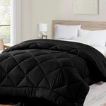 Cozynight Soft Oversize King Size Comforter Duvet Insert-Down Alternative Comforter with Corner Tabs-Fluffy & Breathable & Machine Washable Diamond Stitching Black Comfroter (110"x98")