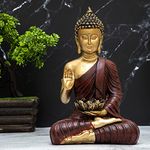 Heeran Art New Sitting Buddha Statue showpiece Idol Home Decor Items for Living Room and Gifts-RD_GOL-DB2