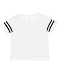 Clementine Kids Toddler Football Fine Practice Jersey T-Shirt, White/Black, 2T