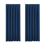 BellaHills Blackout Window Curtain Panels, Heat and Cold Blocking Drapes with Black Liner for Nursery, Thermal Insulated Draperies 46 x 72 Inch, 2 Panels, Navy